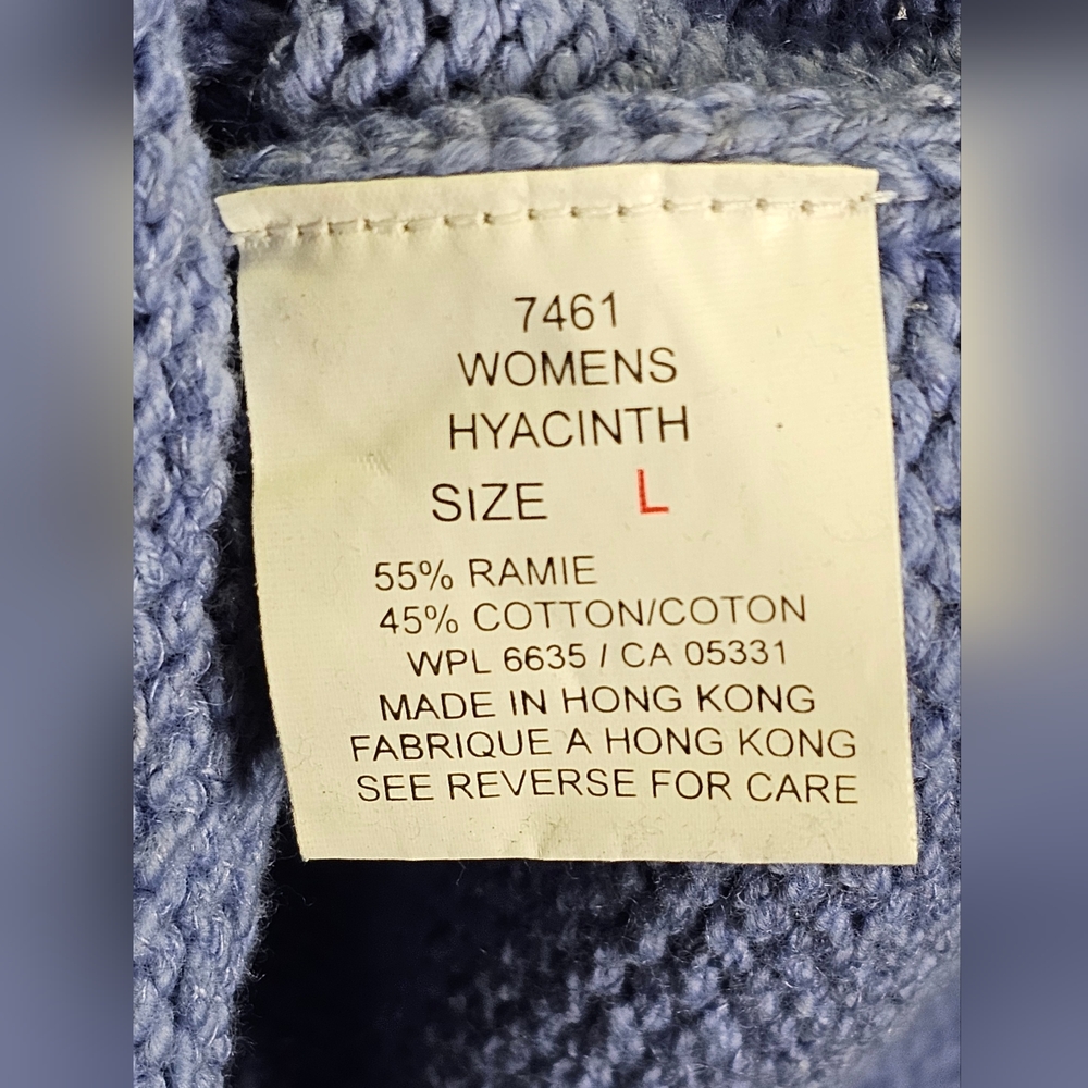 Woolrich Cowl Neck Knit Top Hyacinth Color Ramie/ Cotton Blend - Picture 5 of 6